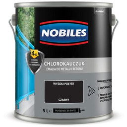 Farba chlorokauczukowa Chlorokauczuk Czarny 5 l Nobiles