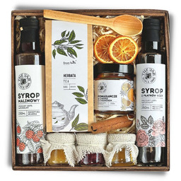 Kosz prezentowy duży zestaw na prezent herbata syropy
