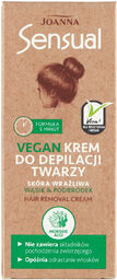 Joanna Sensual Vegan, krem do depilacji twarzy, skóra