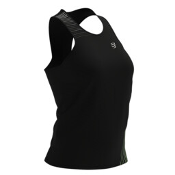 COMPRESSPORT Koszulka biegowa damska PERFORMANCE SINGLET czarno-zielona
