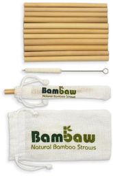 Eko słomki bambusowe 14 cm z woreczkiem Bambaw