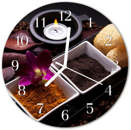 Zegar szklany okrągły Storczyk