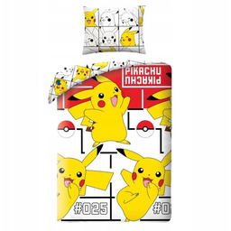 Pościel bawełniana 140x200 Pokemony Pikachu