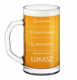 Kufel na piwo prosty z grawerem dla piwosza