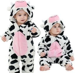 Piżama Onesie Kostium Przebranie Śpiochy Krówka Niemowlę 110: