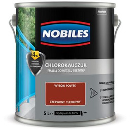 Farba chlorokauczukowa Chlorokauczuk Czerwony Tlenkowy 5 l Nobiles