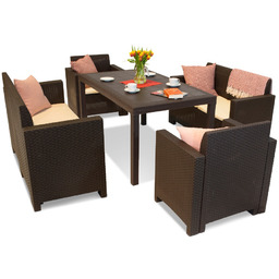 Zestaw technorattanowy Nebraska Apetito 6 brązowy Bica