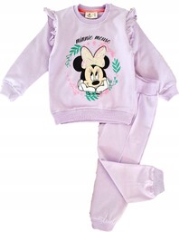 Fioletowy dres 110 Myszka Minnie cekiny bluza spodnie