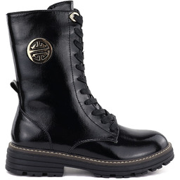 Botki damskie lakierowane workery ocieplane czarne Jezzi ASA259-10