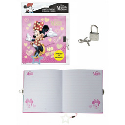 Pamiętnik świecący w ciemności z kłódką Minnie Kidea