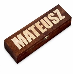 Skrzynka ciemna na wino z grawerem dla niego