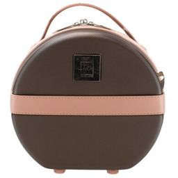 SEMI LINE Kuferek T5673-1 Vintage 23 cm Brązowo-różowy