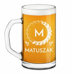 Kufel na piwo prosty z grawerowanym nazwiskiem