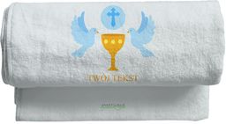 Duży Ręcznik 140x70 z haftem - Komunia Wzór