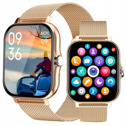 Smartwatch Damski Złoty Zegarek Bluetooth Pl Tętno Kroki