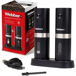 WEBBER Zestaw młynków do przypraw MK-40A Czarny