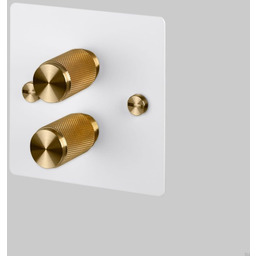 Włącznik - Premium 2G Dimmer Biały/Mosiężny [El230P] Standard