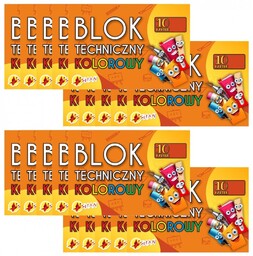 Blok techniczny kolorowy A4 zestaw 20 szt BT-A4-KOLOR-ZGRZEWKA