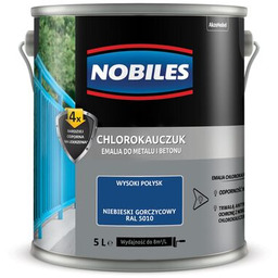 Farba chlorokauczukowa Chlorokauczuk RAL 5010 5 l Nobiles