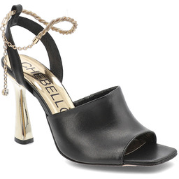 Chebello Czarne Sandały Eleganckie Obuwie Damskie Na Szpilce