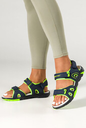 Granatowe sandały damskie sportowe na rzep bieżnikowana podeszwa