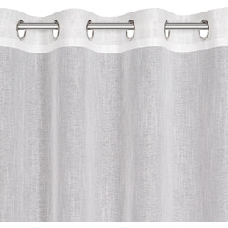 Firana biała o strukturze deszczyku zdobiona błyszczącą nicią