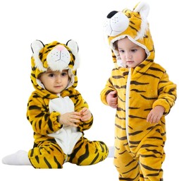 Piżama Onesie Kostium Przebranie Śpiochy Tygrysek Niemowlę 110: