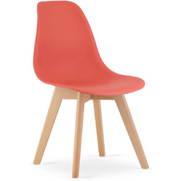 Elior Pomarańczowe krzesło na drewnianych nogach cynober F0-N09