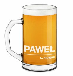 Kufel na piwo prosty z grawerem dla piwosza