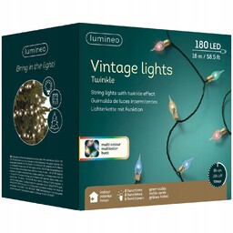 Lampki Choinkowe Prl Żarówki 180LED kolorowe 17,9M 8