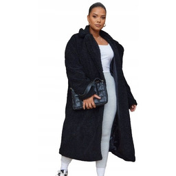 Prettylittlething Kożuch Czarny Plus Size 48 Ere
