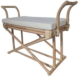 Romimex Naturalna ławka rattanowa 75 x 66 x