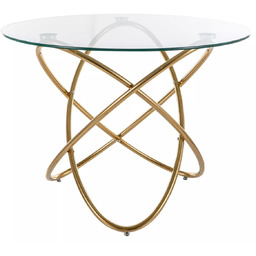 Stół Orbit Transparentny, Złoty 100 cm