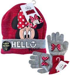 Komplet czapka rękawiczki Disney Myszka Minnie zimowa