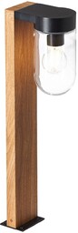 Brilliant Lampa cokołowa Cabar drewniany wygląd, szklana