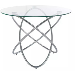 Stół Orbit Transparentny, Chrom 100 cm
