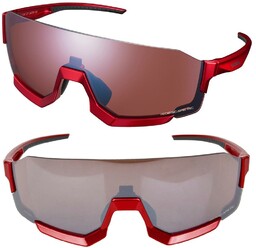 Shimano Okulary AeroLite2 czerwone metaliczne, soczewki Ridescape HC-
