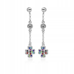 Kolczyki koniczynki Swarovski Elements srebro rod