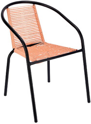 Elior Brzoskwiniowe krzesło sznurkowe na taras F8-M70