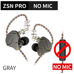 Słuchawki Dokanałowe KZ ZSN Pro Kolor: Szary, Kabel: