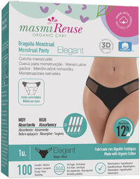 Masmi Elegant, majtki menstruacyjne, bawełna organiczna, rozmiar L,