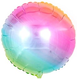 Balon foliowy okrągły ombre pastelowy - 46 cm
