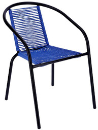 Elior Niebieskie krzesło sznurkowe na balkon G4-Z44