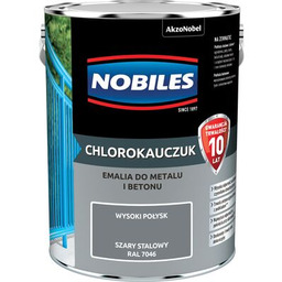 Emalia chlorokauczukowa szary stalowy 5 l