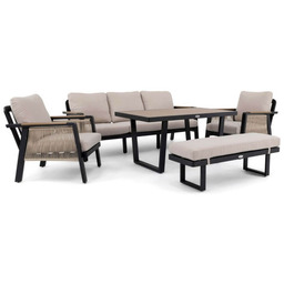 Zestaw mebli ogrodowych z aluminium PROVENCE Czarny +