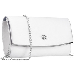 Kopertówka damska wykonana w srebrnym kolorze, zawieszona