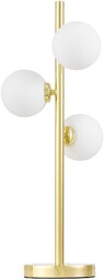 LAMPA STOŁOWA BIURKOWA NOWOCZESNA ZŁOTO KLASYCZNE BIAŁE KULE