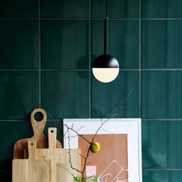 Nordlux Lampa wisząca szklana Contina, możliwość ściemniania, czarny,