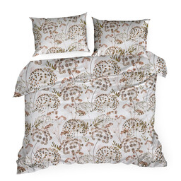 Eurofirany Pościel bawełniana 160x200 Julita biała kolorowa kwiaty