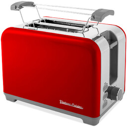 Retro chromowany toster Vintage Cuisine - czerwony